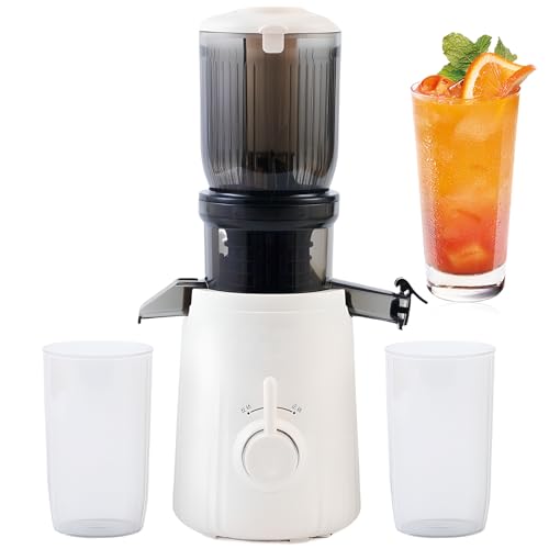 CYTBEK Exprimidor, máquinas exprimidor de 250W, 104 mm de Gran diámetro para los pies sin Deslizamiento de Frutas y Verduras Enteras, fácil de Limpiar
