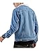 Omoone Men's Lapel Sherpa Fleece Lined Thicken Denim Jean Trucker Jacket Coats (0176-Light Blue-M)