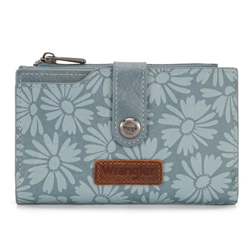 Wrangler Wallet for Women Bifold Card Holder with Zipper Pocket Ladies Clutch Purse with ID Window WG204-W0022JN