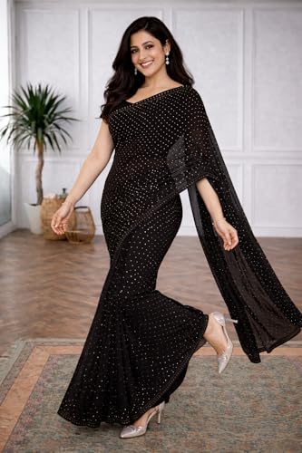 Image of NoseQueen Women Beautiful Soft Silk Designer Saree with blouse