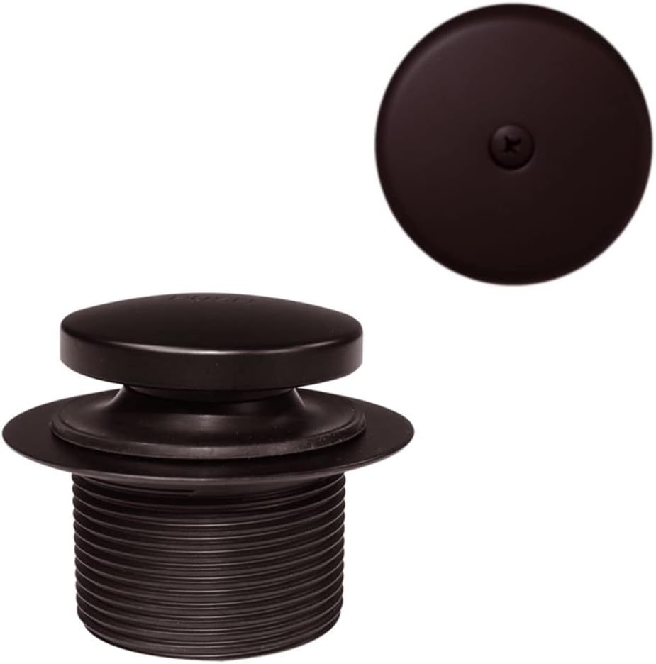 Westbrass D93-50-12 1-1/2" Coarse Thread Tip-Toe Bathtub Drain Plug Trim Set with One-Hole Overflow Faceplate, Oil Rubbed Bronze (50-Pack)