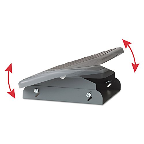 3M Foot Rest, Height and Tilt Adjustable, Contoured 18" Wide Non-Skid Platform with Soft Bumps to Massage and Soothe Feet, Heavy-Duty Steel Base, Charcoal Gray, (FR330) by 3M - Image 4
