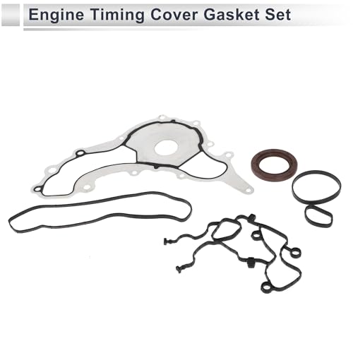 Image of Engine Timing Cover Gasket Set for Dodge Challenger 2011-2016 3.6L 3.2L Long-lasting Sealing Chain Case Cover Gasket Rubber,Metal 1 Set