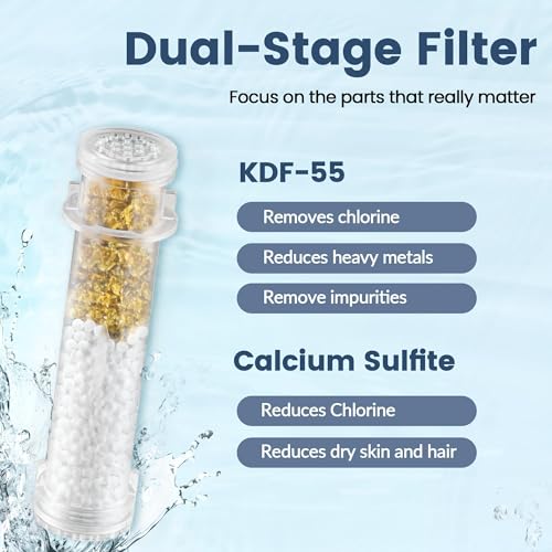 Image of BRIGHT SHOWERS Filtered Shower Head with Handheld, High Pressure 9 Spray Mode Showerhead with Long Hose and Bracket, Water Softener Filters Beads for Hard Water - Removes Chlorine, Oil-Rubbed Bronze