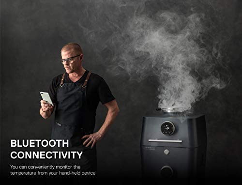 Everdure 4K Outdoor Charcoal Grill, Digital Smoker, & Convection Roaster, Fast Flame Electric Ignition System Heats Grill In 10 Minutes, Bluetooth Compatible, Touch Screen Led Control Panel, Graphite #TOP2