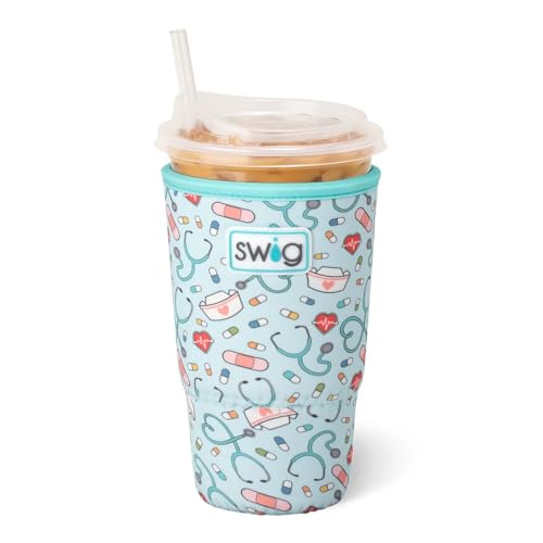 Swig Life Large Iced Cup Coolie, 30-32oz Iced Coffee Cup Insulator Sleeve with Handle, Neoprene...