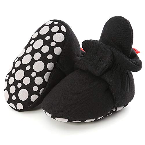 Timatego Newborn Baby Boys Girls Booties Stay On Socks Non Skid Soft Sole Infant Toddler Warm Winter House Slipper Crib Shoes 0-18 Months thumb #2