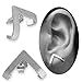 Pendientes de Stud triángulo, pendientes de espárragos, pendientes geométricos, aretes Chevron, pendientes de suspensión, pendientes de triángulo, pendientes minimalistas (Plata)