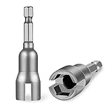 HEVERP Steel Power Wing Nut Driver Set,Slot Wing Nuts Drill Bit Socket Wrenches Tools Set,1/4 Inch Hex Shank Drills Bits for Panel Nuts,C Hook Bolts,Eye Screws (2 Pack)