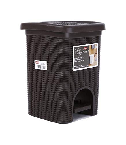 Stefanplast 30102 avfallsräknare, i rottanoptik av plast, 20,5 x 20,5 x 28 cm