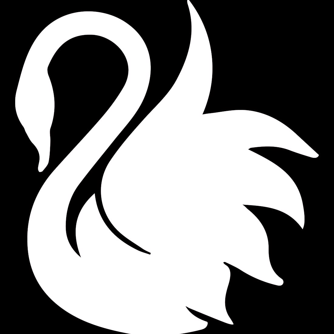 NBFU Swan Silhouette Animal (White) (Set Of 2) Premium Waterproof Vinyl Decal Stickers For Laptop Phone Accessory Helmet Car Window Bumper Mug Tuber