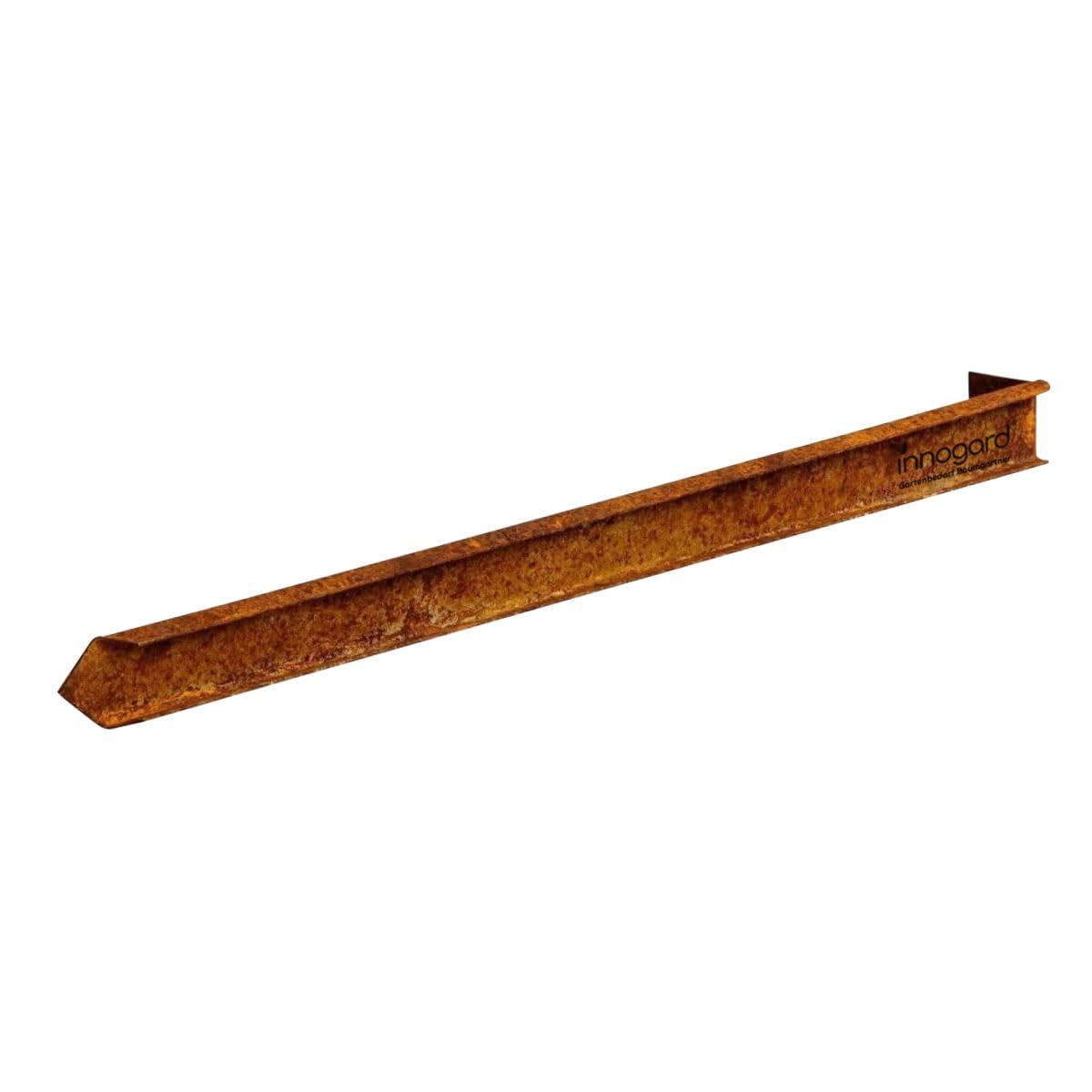 innogard 10 pezzi – Ancoraggio a terra per bordo prato largo – Acciaio Corten – Asta di fissaggio 450 x 50 x 12 mm, spessore 1,5 mm