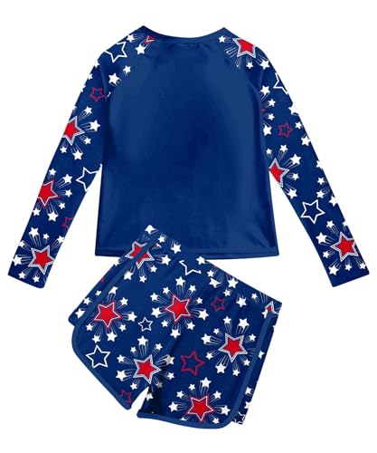 Image of Vogseek Girls Rash Guard Swimsuits 2 Piece Bathing Suit UPF 50+ Summer Swimwear Size 7-12T