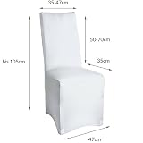 Beautissu Bankett Stuhlhusse 45x90 cm - Leona Elegante Stretch Husse für Stühle – Elastischer Stuhl Überzug mit ÖKO-TEX Siegel in Weiß