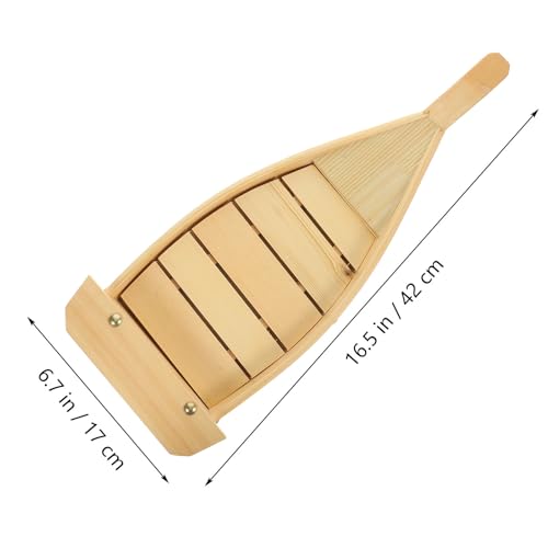 Plateau pour servir sushi en bois contre les présentations de table banales