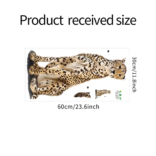 Rofarso Lifelike Cool Cheetah Animal Wall Stickers Removable Leopard Wall Decals Peel And Stick Wall Art Decorations Home Decor For Kid Nursery Baby Bedroom Living Room Playing Room Mural #TOP4