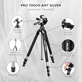 SLIK Statyw Pro 700 DX z 3-drożną, obrotową głowicą obrotową 700DX - tytan