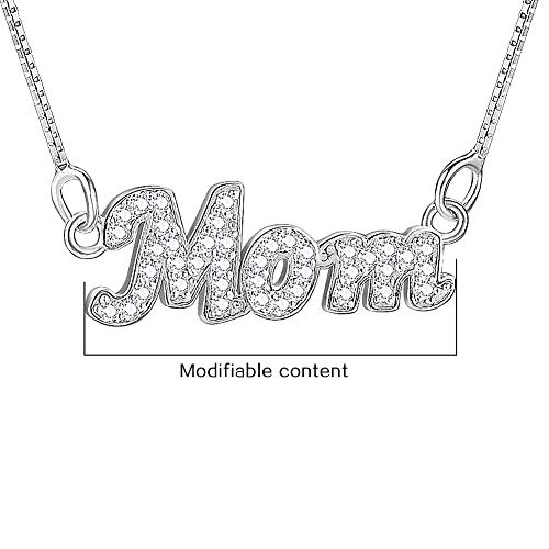 Soufeel Personalized Name Necklace For Women Custom Any Name Rhinestone Diamond Cut Sparkling 925 Sterling Silver Necklaces Customized Gifts For Her Girls Christmas #TOP2