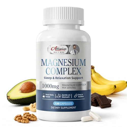 1000mg Magnesium Complex for Women & Men,7-in-1 Chelated Magnesium Blend with Glycinate, Taurate, Citrate & More,Calm, Sleep & Muscle Relaxation Support,Third-Party Tested