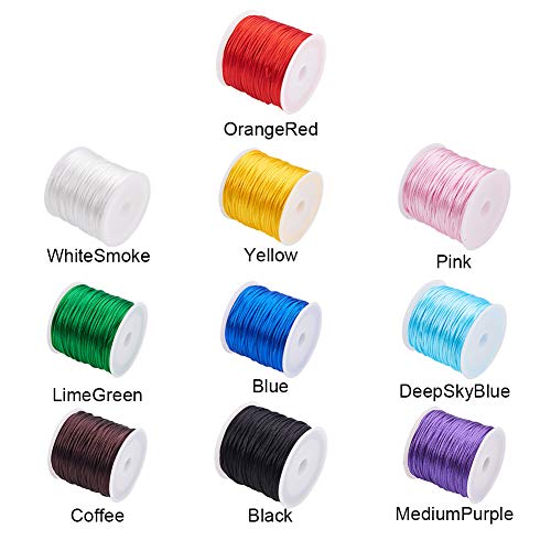 Ph Pandahall 328 Yards 1Mm Satin Nylon String Rattail Cord Satin Silk Cord Beading String Satin String Thread For Kumihimo Macrame Friendship Bracelet Chinese Knot Dream Catchers Braid Hair 10 Colors #TOP3
