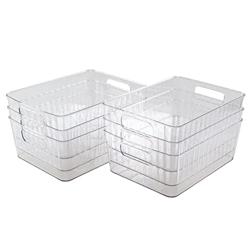 Kekow 4-Pack Plastic Storage Bin, Pantry Organizer Bins #TOP6