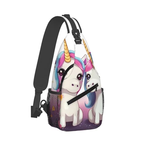 Bolso cruzado de pecho para hombre con diseño unicornio miniatura 2