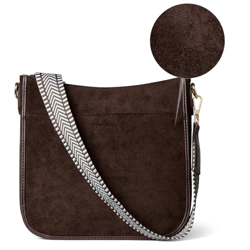 Image of BOSTANTEN Crossbody Bags for Women Trendy Vegan Leather Hobo Purses Shoulder Handbags Wide Shoulder Strap