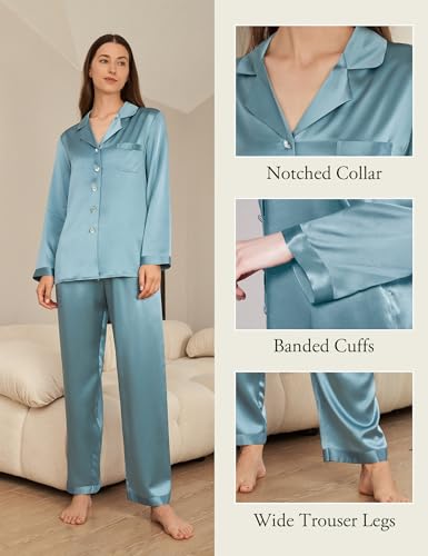 Image of LilySilk Silk Pajamas for Women Pure Full Length Long 22 Momme 100% Mulberry Silk Luxury