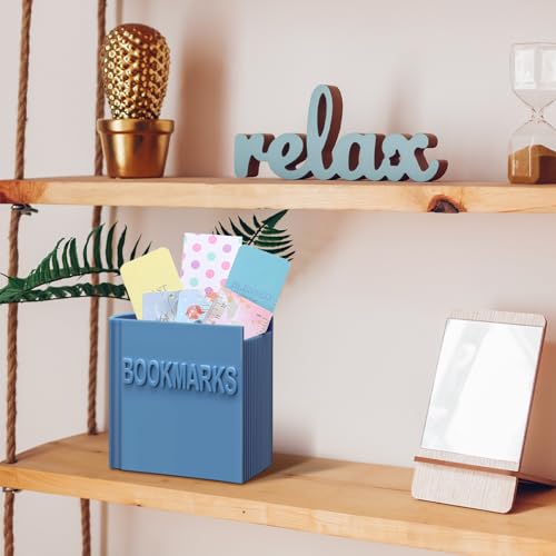 Honeydak 3D Printed Book Shaped Bookmark Holder Book Lover Gift Bookish Accessory Office Desk Supplies Funny Bookmark Accessories End of Year Gift for Teacher(Blue Gray) - Thumbnail 6