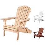 ALFORDSON Wooden Muskoka Adirondack Chair for Outdoor, Durable Fir Wood Lawn Furniture Seater for Patio Garden Park Porch, Slatted Beach Armchair Lounge, 180kg Weight Capacity, Wood