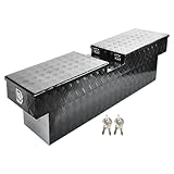 XKV Black 70' heavy duty Aluminum Gull Wing Truck Tool Box W/Two Single LIDS for Pickup Truck Bed
