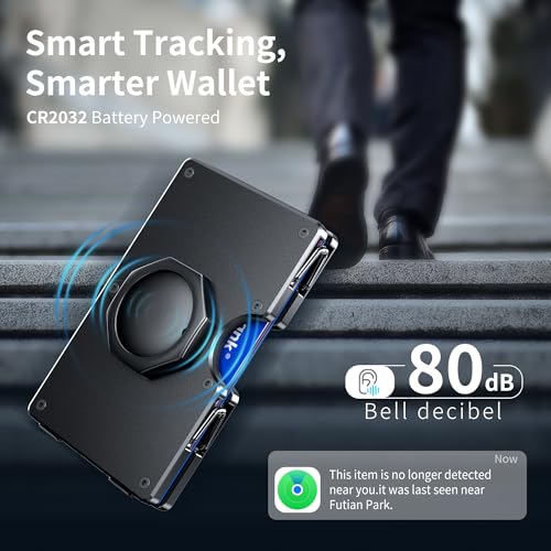 BIIGELL Wallet for Men - Air Tags Metal Wallet Work with Apple Find My(iOS Only), Mens Wallet with Removable Money Clip, RFID Blocking Credit Card Holders, Slim Wallet Tracker(Air Tags included)4