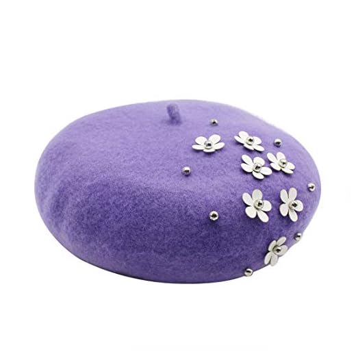 AIBEARTY Kids Girls French Pearl Beret Hat Winter Warm Artist Beanie Cap