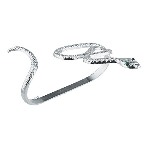 LUX ACCESSORIES Green Eye Snake Serpent Hand Wrap Around Rhinestone Bracelet2