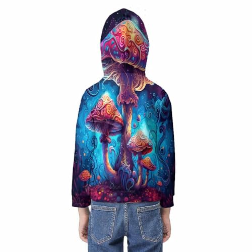 Sweat à capuche champignon 3D ado 11-13 ans pull hiver avec poche