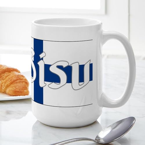 Taza cerámica grande 15 oz color blanco miniatura 4