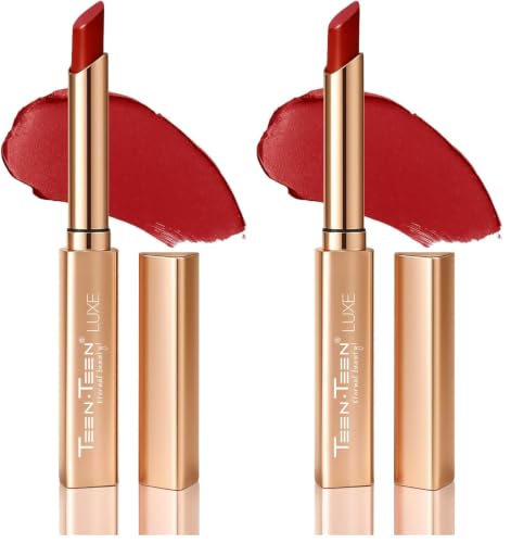 Image of TEEN TEEN LUXE Matte Lipstick | Long-Lasting Wear Up to 12 Hours | Ultra Smooth Velvet Finish | Rich Pigmented Lip Shade | Lightweight & Travel Friendly | Bridal-Red, 1gm (Pack of 2)