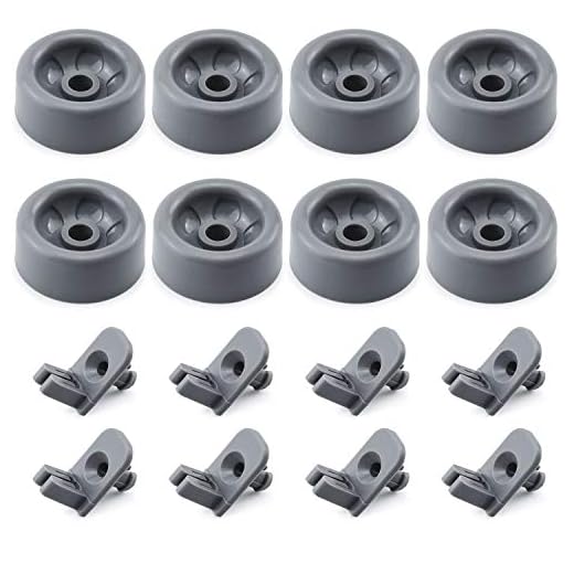 Romalon WD35X21041 Dishwasher Wheels Lower Dishrack Roller Axle Kit WD12X10136 WD12X10277 Replacement for GE Profile Lower Rack Kit 8PC Studs and 8PC Rollers