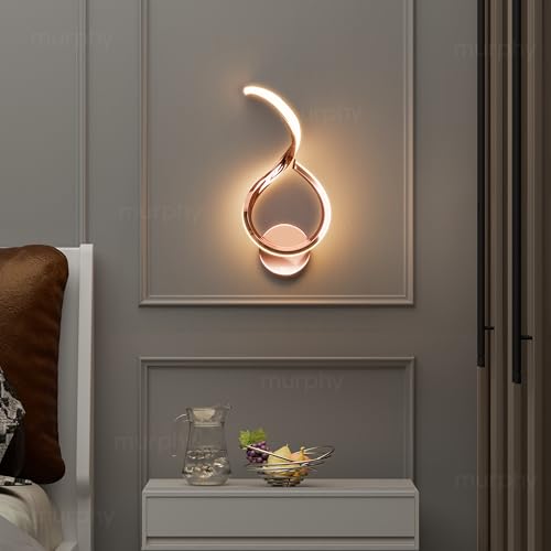 Image of Murphy Luxora Elegant LED Wall Lamp for Home - 2 Years Warranty - Modern Aluminium Light with 3 Color Modes (Rose Gold, Pack of 2)