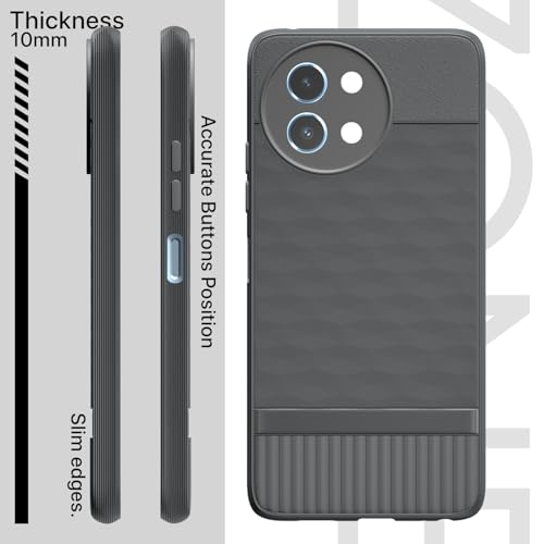 Image of Pikkme Back Cover for Vivo Y58 5G / Vivo T3x 5G / Vivo Y200i 5G Camera Protection 3D Hexa Cube Design Silicone Protective Bumper Case (Grey)