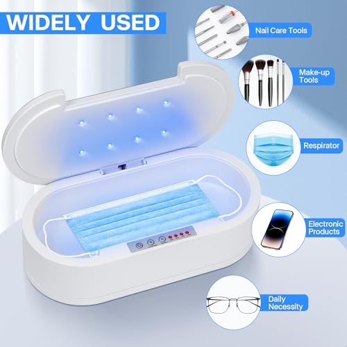 Image of Nail Tools Cleaner,LXIANGN Multi-function Blue Light Aromatherapy Cleaning Cleaner Box For Jewelry Glasses Phone Nail Manicure Make Up Tools