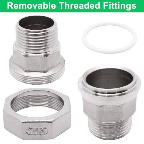 Image of 1Pcs Cast Pipe Fittings Union, 1 inch NPT Male x 1 inch NPT Male Thread 304 Stainless Steel Hex Head for Industrial, Class 150