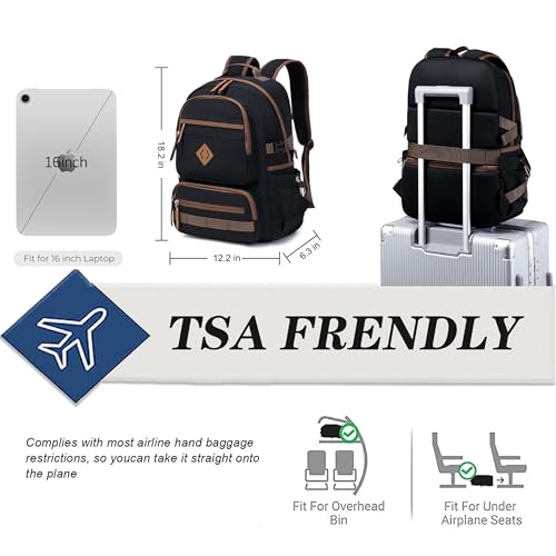 Caoroky knight Laptop Backpacks College Bookbags Women Men Anti Theft Travel Backpacks Large Elementary Middle High School Bags for Kids Teens Girls Boys Students Adults Causal Daypack-Black2