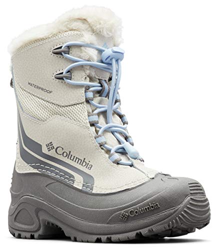 Columbia Youth Unisex Bugaboot Plus IV Omni-Heat, Fawn/Faded Sky, 1
