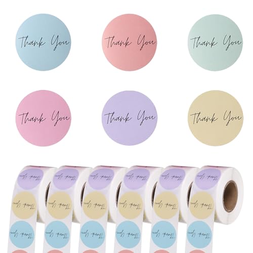 Étiquettes Merci 1" Rond Autocollant Enveloppes Cadeau Artisanat