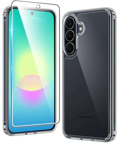 Image of FNTCASE for Samsung Galaxy A27-5G Case: [Screen Protector] Clear Phone Cases Anti Yellowing Slim Rugged Shockproof Protective Transparent Cover (B-Clear)
