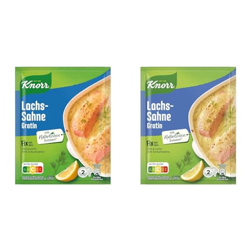 Knorr Fix Würzmischung Lachs-Sahne Gratin für einen leckeren Auflauf mit natürlichen Zutaten 2 Portionen (Packung mit 2)