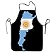 Grembiule in Cucina Bandiera Dell'Argentina Mappa Argentina Grembiule da Cucina Divertente Barbiere Grembiule Waterproof Grembiule da Ristorante per Parrucchiere, Bar, Uomo, 52X72Cm