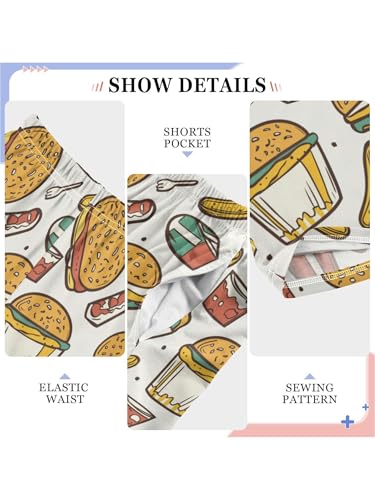 ZZKKO Fast Food Hamburger Boys Pants for Kids Jogger Pants with Pockets S4