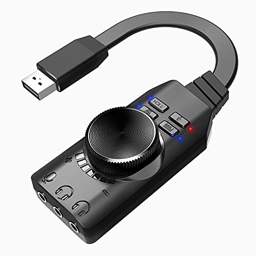 Image of USB External Sound Card || USB to 3.5 mm Audio Adapter || External Sound Card with Headphone Jack Compatible with Windows, Mac, mac OS, Linux, PS4, Plug and Play